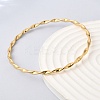 Twisted Rope 304 Stainless Steel Bangles for Women BJEW-D408-07G-5