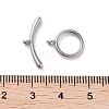 Non-Tarnish 304 Stainless Steel Ring Toggle Clasps STAS-A092-09F-P-3