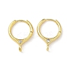 Brass Micro Pave Clear Cubic Zirconia Hoop Earring Findings KK-G536-02G-1