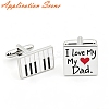 Rectangle 201 Stainless Steel Swank Cuff Links SA-CBAE2BD-01G-B-4