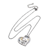 Brass Blue Cubic Zirconia Mushroom Heart Pendant Necklaces for Women LS-NJEW-C067-01P-4