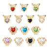 28Pcs 14 Styles Glass Rhinestone Pendants ALRI-TA0001-17-2
