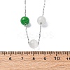 304 Stainless Steel Cat Eye Round Beads Handmade Chain Necklaces for Women NJEW-C073-01P-07-5