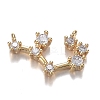 Brass Micro Clear Cubic Zirconia Pendants ZIRC-F120-019G-01-1