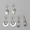 3 Pair 3 Style Tibetan Style Alloy Geometry Dangle Earrings for Women EJEW-WH0047-70D-1