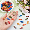 60Pcs 6 Colors Dyed Natural Tourmaline Half Moon Multi-Strand Links G-NB0005-41-3
