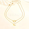 2Pcs Sun & Moon Alloy Pendant Necklaces FS-WGC7774-01-5