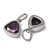 304 Stainless Steel Cubic Zirconia Pendant ZIRC-P080-B01-2