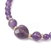 Heart Gemstone Bead Bracelets BJEW-JB13297-4