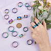 18Pcs 9 Size 201 Stainless Steel Grooved Finger Ring Settings STAS-UN0049-69MC-2