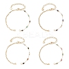 Handmade Faceted Round Gemstone Beads 316 Stainless Steel & 304 Stainless Steel Paperclip Chain Bracelet Making AJEW-JB01587-1