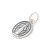 999 Fine Silver Oval with Virgin Religious Medal Charms with Jump Rings LS-STER-C006-01AS-2