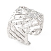 304 Stainless Steel Hollow Out Triangle Cuff Rings RJEW-G370-01P-4