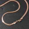 4mm Rack Plating Brass Flat Snake Chain Necklaces for Women Men MAK-L044-14RG-3