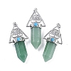 Natural Green Aventurine Faceted Pointed Bullet Big Pendants G-H076-02P-014-1