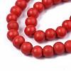 Painted Natural Wood Beads Strands WOOD-S053-54H-3