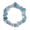 Unisex Chip Natural Aquamarine Beaded Stretch Bracelets X-BJEW-S143-33-2