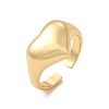 Rack Plating Brass Heart Open Cuff Rings for Women RJEW-C050-03G-1