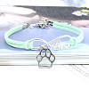 Infinity & Paw Print & Word Love Alloy with Suede Cord Charm Bracelets FS-WG0006A-08-1