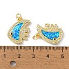 Brass Micro Pave Cubic Zirconia Pendants KK-A197-09G-3