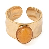 Oval Natural Agate Finger Rings RJEW-Z057-12G-04-2