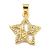 Rack Plating Brass Micro Pave Clear Cubic Zirconia Pendants KK-B091-49G-03-1