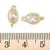 Brass Pave Cubic Zirconia Oval Connector Charms KK-P348-07G-03-3
