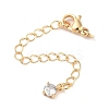 Brass with Cubic Zirconia Chain Extender KK-B102-43G-1