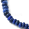Natural Lapis Lazuli Flat Round Beaded Stretch Bracelets for Women BJEW-JB09717-05-3