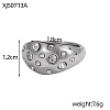 304 Stainless Steel Micro Pave Cubic Zirconia Finger Rings STAS-OY011-86P-2