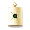 Rack Plating Brass Micro Pave Cubic Zirconia & Glass Pendants KK-Z071-87G-02-1