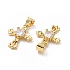 Brass Cubic Zirconia Pendants ZIRC-I062-25G-3