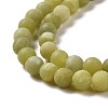Round Frosted Natural TaiWan Jade Bead Strands G-M248-6mm-02-4
