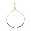 Brass Micro Pave Cubic Zirconia Box Chain Slider Bracelet Makings KK-P233-10G-01-1