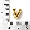 Brass Micro Pave Clear Cubic Zirconia Charms ZIRC-C009-01G-V-3