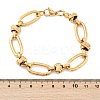 304 Stainless Steel Rolo Link Chain Bracelets for Women BJEW-F488-41G-5