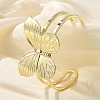 Butterfly Brass Cuff Open Bangles BJEW-M060-01G-01-4