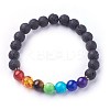 Natural Lava Rock Beads Stretch Bracelets BJEW-F380-04-2