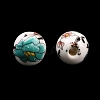 Floral Printed Porcelain Beads PORC-Q199-8mm-17-4
