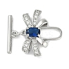 Brass Micro Pave Clear Cubic Zirconia Toggle Clasps KK-K391-20P-1