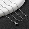 Classic Plain 304 Stainless Steel Mens Womens Cable Chain Necklaces STAS-UN0017-38P-A-1