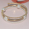 Iron Alloy Rhinestone Bangles WGEC1B5-02-2