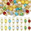 40Pcs 8 Style Glass Pendants PALLOY-YW00165-1