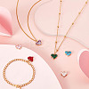 6Pcs 6 Colors Brass Pave Cubic Zirconia Heart Charms KK-GA0002-32-4