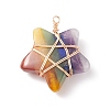 Chakra Natural Mixed Stone Pendants PALLOY-JF01878-02-1