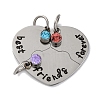 Best Friends Forever 201 Stainless Steel Rhinestone Connector Charms STAS-Q342-08B-P-1