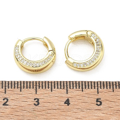 Brass Micro Pave Cubic Zirconia Hoop Earrings KK-CBA30C7-02G-1