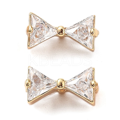 Brass Micro Pave Cubic Zirconia Beads KK-A259-05G-1