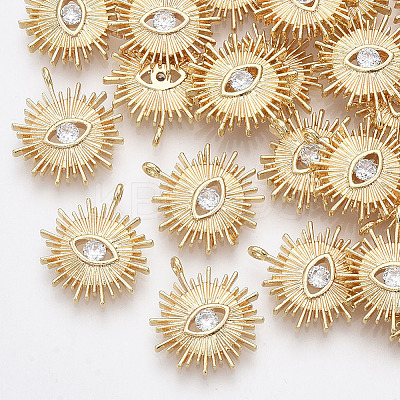 Brass Cubic Zirconia Pendants X-KK-Q761-51G-NF-1
