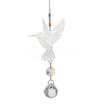 4Pcs Glass Teardrop Hanging Suncatchers HJEW-JM04654-1